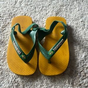 Havaianas Baby Brazil Logo Flip Flops Navy Size 22